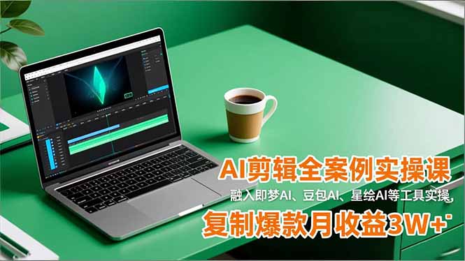 AI剪辑全案例实操课,融入即梦AI、豆包AI、星绘AI等工具实操,复制爆款月收益3W+_天恒副业网
