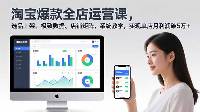 淘宝爆款全店运营课2.0,选品上架、极致数据、店铺矩阵,系统教学,实现单店月利润破5万+_天恒副业网