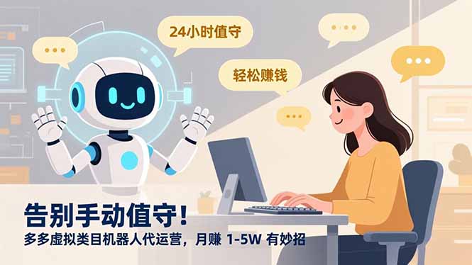 （16921期）告别手动值守！多多虚拟类目机器人代运营，月赚1-5W有妙招_天恒副业网
