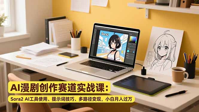 (16936期)AI漫剧创作赛道实战课:Sora2AI工具使用、提示词技巧、多路径变现,小白月入过万_天恒副业网