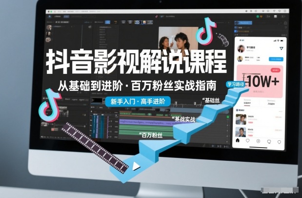 抖音百万粉丝影视解说课程,基础到进阶课,适合新手和进阶学习_天恒副业网