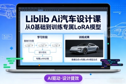 LiblibAi汽车设计课,从0基础文生图,到教你训练专属设计和风格LoRA模型_天恒副业网
