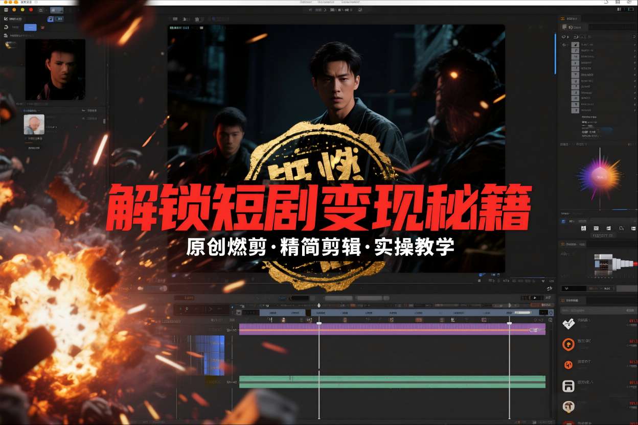 短剧拉新之原创燃剪精简剪辑实操课，解锁短剧变现秘籍_天恒副业网