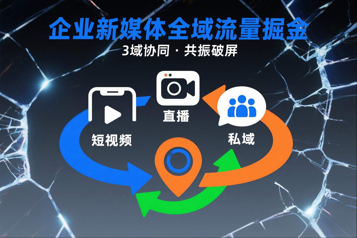 短视频全域商业模式，企业新媒体全域流量掘金，3域协同，共振破屏，短视频-直播-私域-地域_天恒副业网