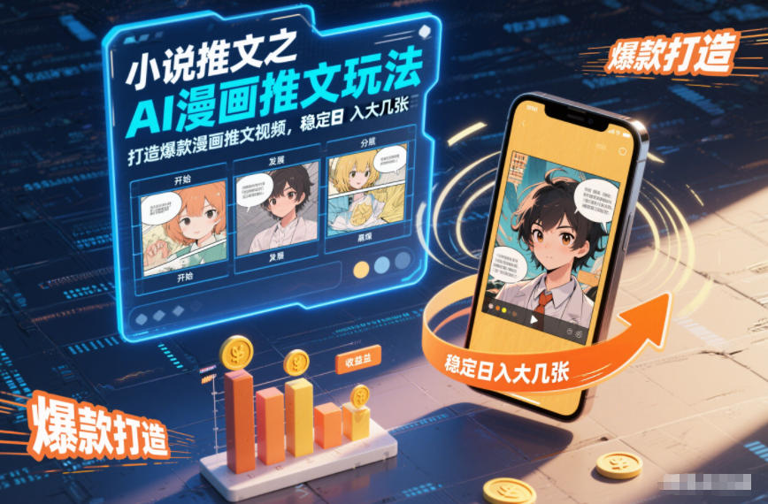 小说推文之AI漫画推文玩法，打造爆款漫画推文视频，稳定日入大几张_天恒副业网