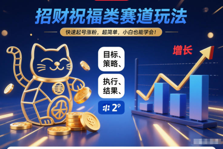 招财祝福类赛道玩法，快速起号涨粉，超简单，小白也能学会！_天恒副业网