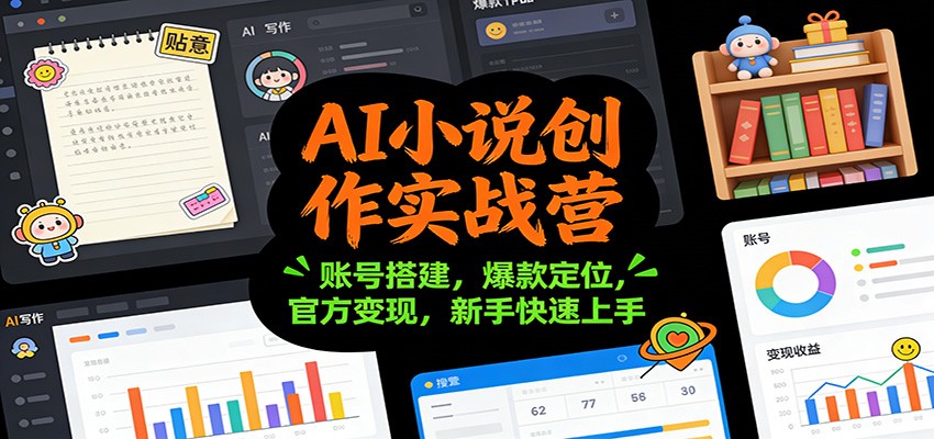 AI小说创作实战营：账号搭建，爆款定位，官方变现，新手快速上手_天恒副业网
