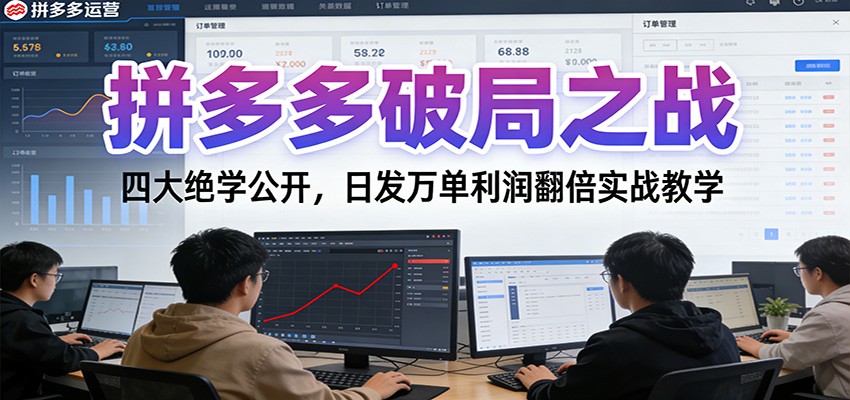 拼多多破局之战：四大绝学公开，日发万单利润翻倍实战教学_天恒副业网