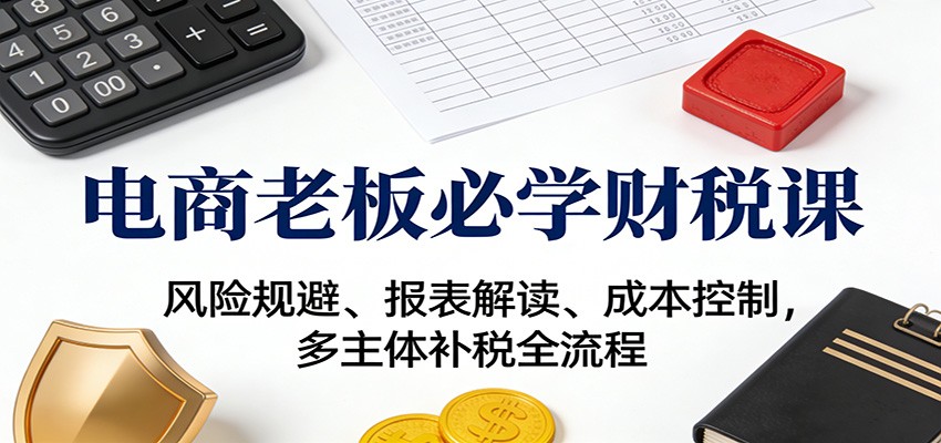 电商老板必学财税课：风险规避、报表解读、成本控制，多主体补税全流程_天恒副业网