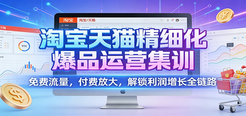 淘宝天猫精细化爆品运营集训:免费流量,付费放大,解锁利润增长全链路_天恒副业网