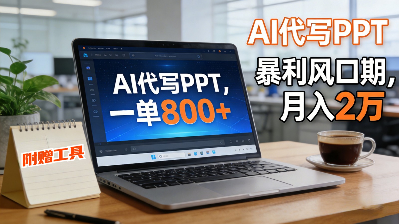AI代写做PPT!一单狂赚800+,风口期月入2万(工具+提示词直接送)_天恒副业网