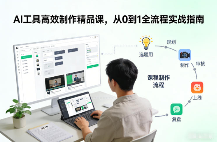 AI工具高效制作精品课,从0到1全流程实战指南_天恒副业网