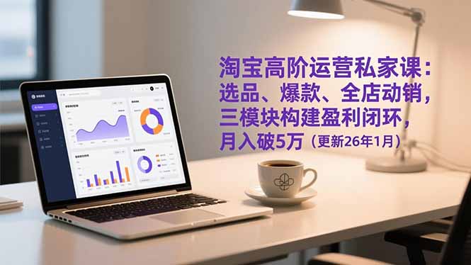 淘宝高阶运营私家课:选品、爆款、全店动销,三模块构建盈利闭环,月入破5万(更新26年1月)_天恒副业网