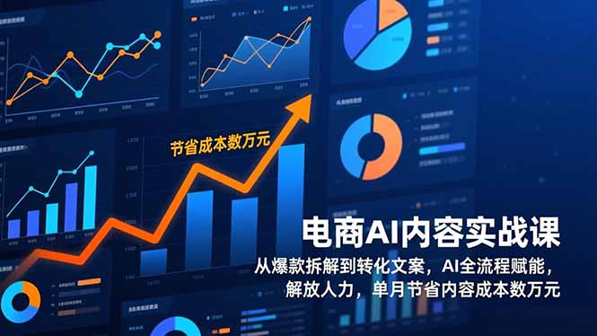 电商AI内容实战课,从爆款拆解到转化文案,AI全流程赋能,解放人力,单月节省内容成本数万元_天恒副业网