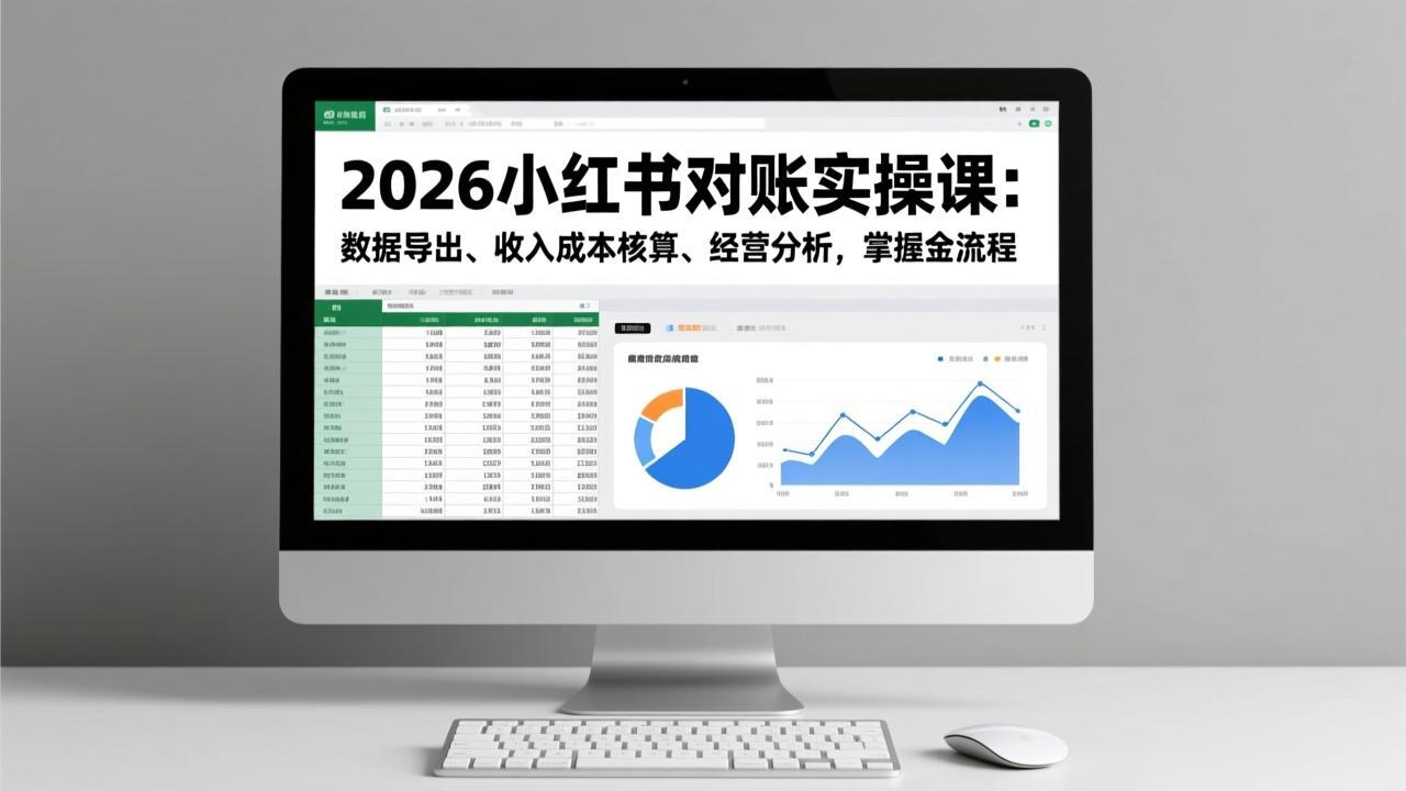 2026小红书对账实操课:数据导出、收入成本核算、经营分析,掌握全流程_天恒副业网