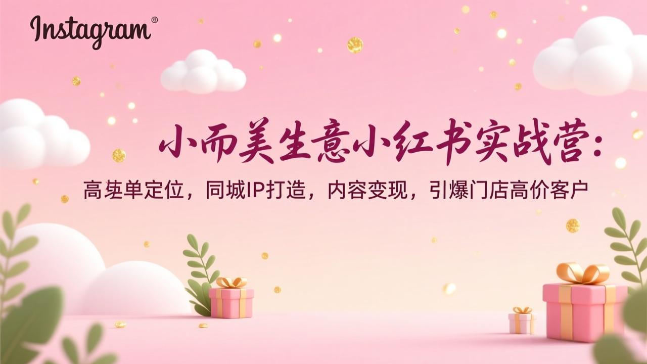 小而美生意小红书实战营:高客单定位,同城IP打造,内容变现,引爆门店高价客户_天恒副业网