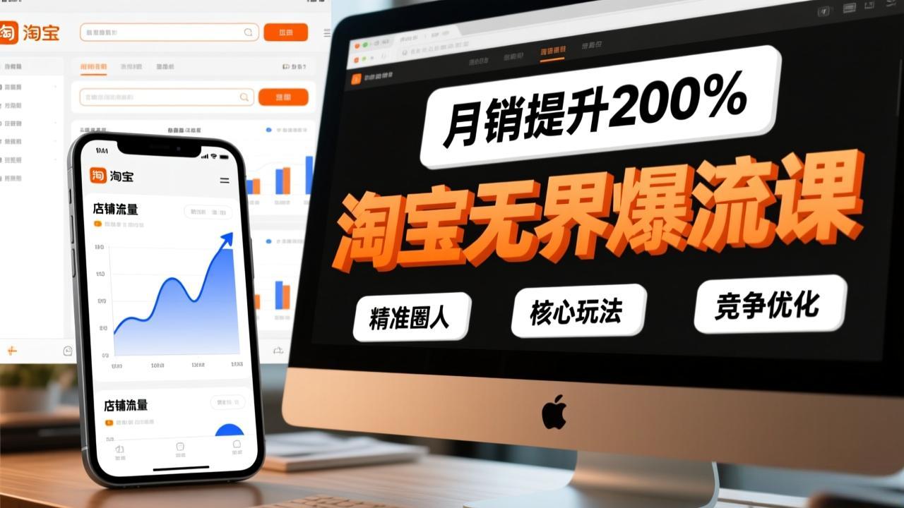 淘宝无界爆流课,精准圈人、核心玩法、竞争优化,快速引爆店铺流量,月销提升200%_天恒副业网