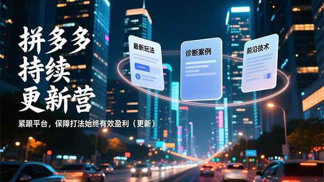 （16987期）拼多多持续更新营，最新玩法、诊断案例、前沿技术，紧跟平台，保障打法始终有效盈利（更新）_天恒副业网