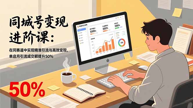 （17015期）同城号变现进阶课：在同城赛道中实现精准引流与高效变现，单店月引流成交额提升50%_天恒副业网