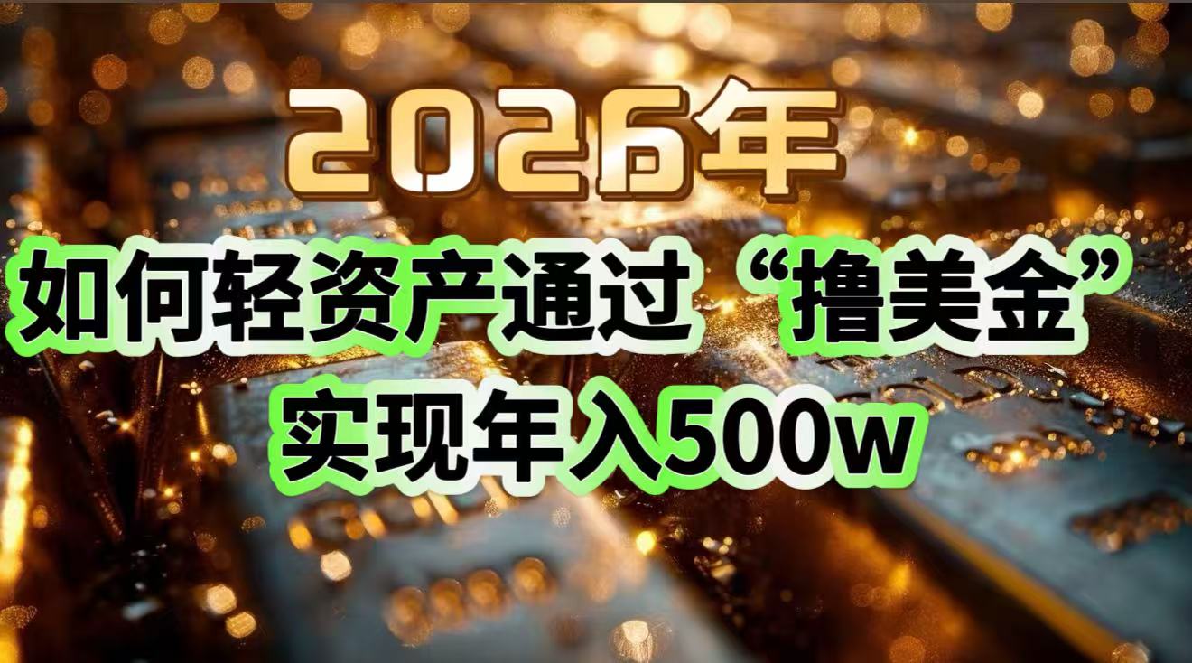 (17033期)2026年如何轻资产通过“撸美金”实现年入500w_天恒副业网