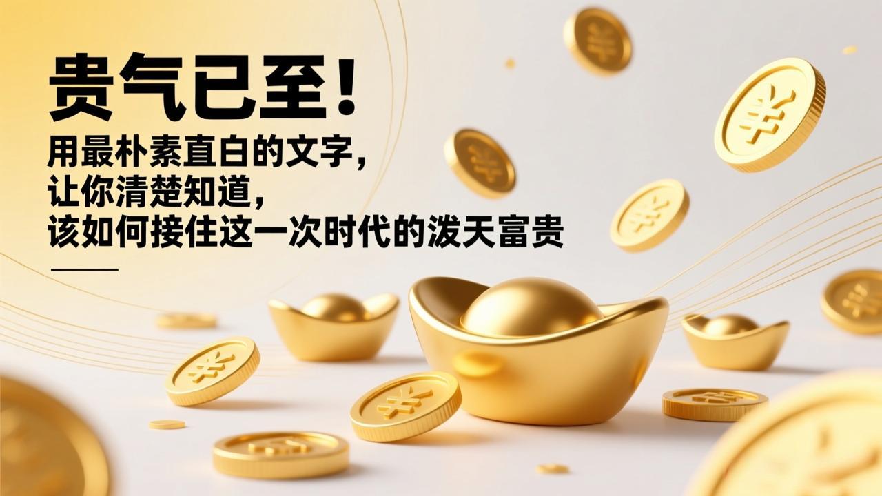 (17049期)付费文章:贵气已至!用最朴素直白的文字,让你清楚知道,该如何接住这一次时代的泼天富贵_天恒副业网