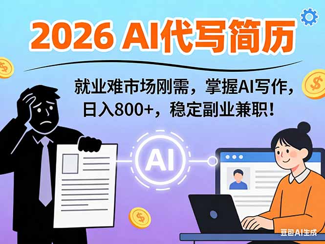 (17119期)AI代写简历,超暴利,用万能模板月入1-3万实战教程,2026年市场刚需!_天恒副业网