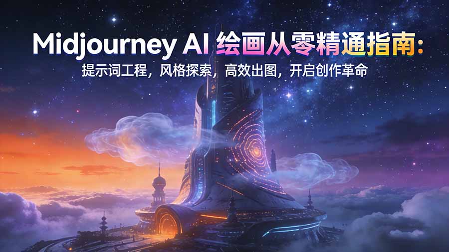 (17118期)MidjourneyAI绘画从零精通指南:提示词工程,风格探索,高效出图,开启创作革命_天恒副业网