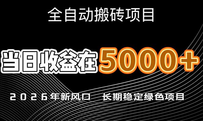 （17115期）2026年新风口赛道，当日6000+以上，可批量放大，月收入20万+，长期绿色稳定的项目_天恒副业网