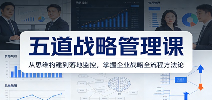 五道战略管理课:从思维构建到落地监控,掌握企业战略全流程方法论_天恒副业网