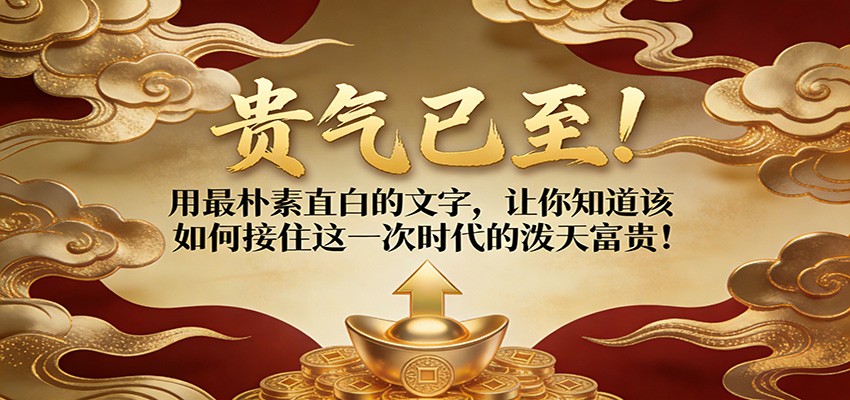 付费文章：贵气已至！用最朴素直白的文字，让你知道该如何接住这一次时代的泼天富贵！_天恒副业网