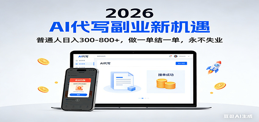 2026副业首选!AI代写日入300-800,普通人0门槛,做一单结一单!_天恒副业网