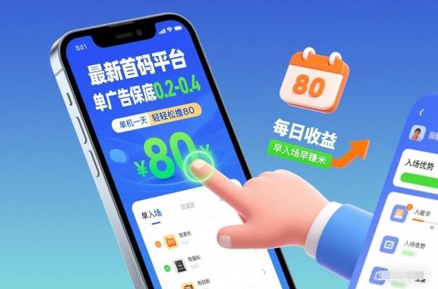 最新首码平台,单广告保底0.2-0.4,单机一天轻松撸80,早入场早賺米_天恒副业网