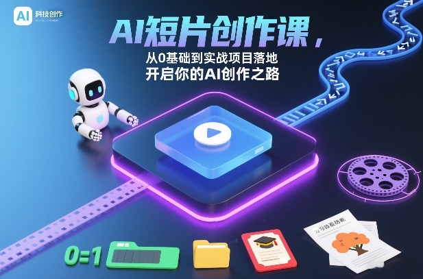 AI短片创作课,从0基础到实战项目落地,开启你的AI创作之路_天恒副业网
