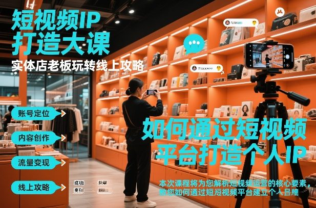 短视频ip打造大课,实体店老板玩转线上攻略_天恒副业网