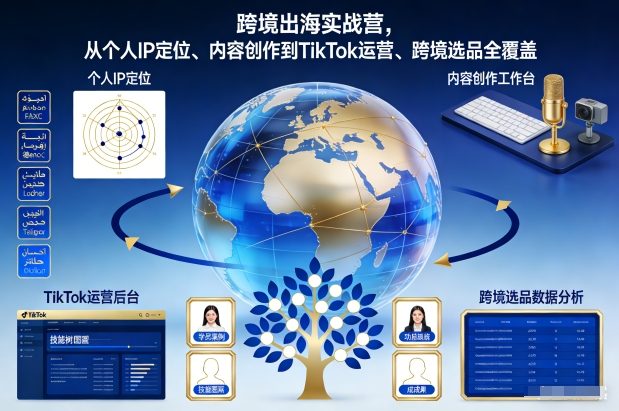 跨境出海实战营,从个人IP定位、内容创作到TikTok运营、跨境选品全覆盖_天恒副业网