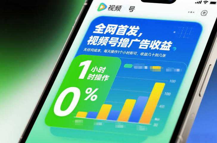 全网首发,视频号撸广告收益,无任何成本,每天操作1个小时即可,收益几十到几张_天恒副业网