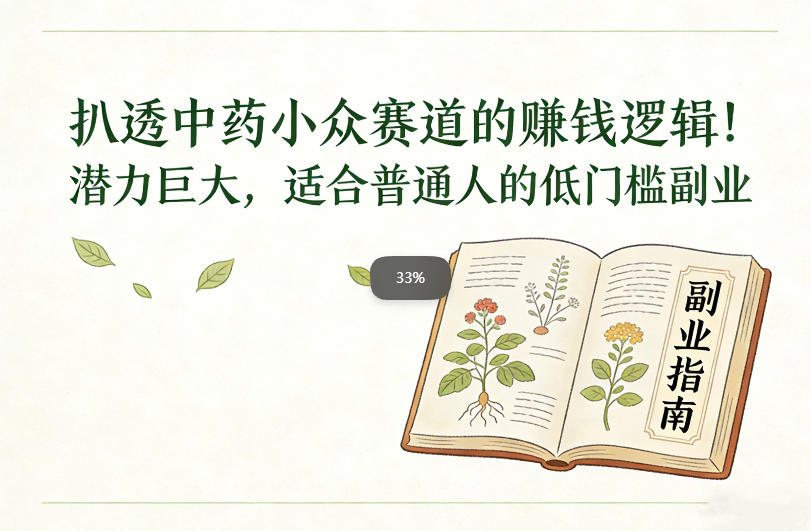 扒透中药小众赛道的賺米逻辑,潜力巨大,适合普通人的低门槛副业_天恒副业网