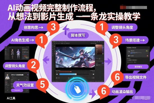 AI动画视频完整制作流程,从想法到影片生成一条龙实操教学_天恒副业网