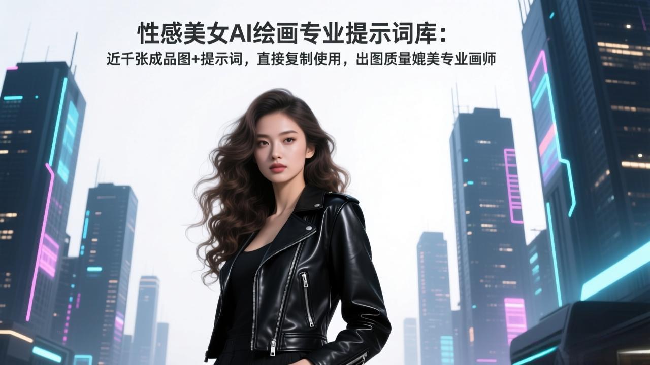 性感美女AI绘画专业提示词库:近千张成品图+提示词,直接复制使用,出图质量媲美专业画师_天恒副业网