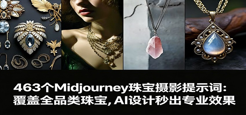 463个Midjourney珠宝摄影提示词:覆盖全品类珠宝,AI设计秒出专业效果_天恒副业网