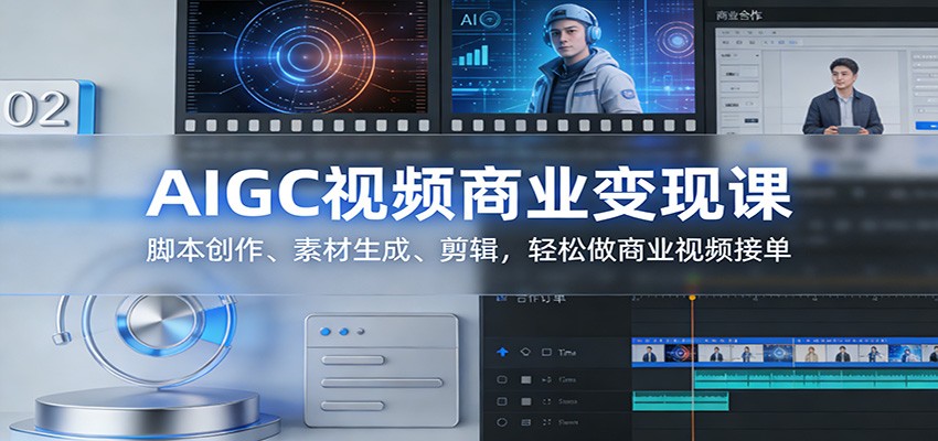 AIGC视频商业变现课：脚本创作、素材生成、剪辑，轻松做商业视频接单_天恒副业网