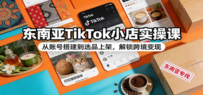 东南亚TikTok小店实操课:从账号搭建到选品上架,解锁跨境变现_天恒副业网