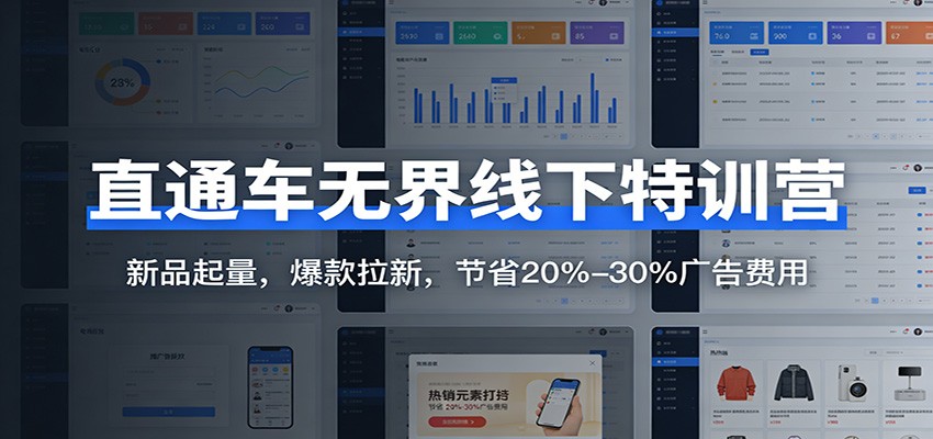 直通车无界线下特训营:新品起量,爆款拉新,节省20%-30%广告费用_天恒副业网