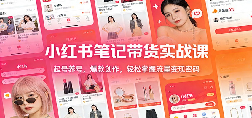 小红书笔记带货实战课:起号养号,爆款创作,轻松掌握流量变现密码_天恒副业网