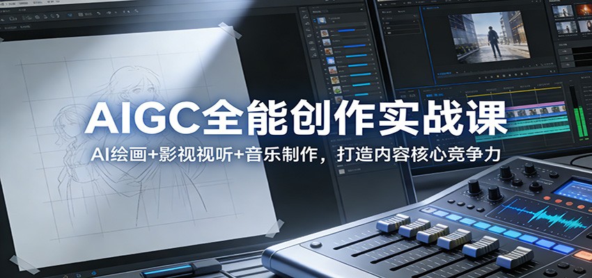 AIGC全能创作实战课:AI绘画+影视视听+音乐制作,打造内容核心竞争力_天恒副业网
