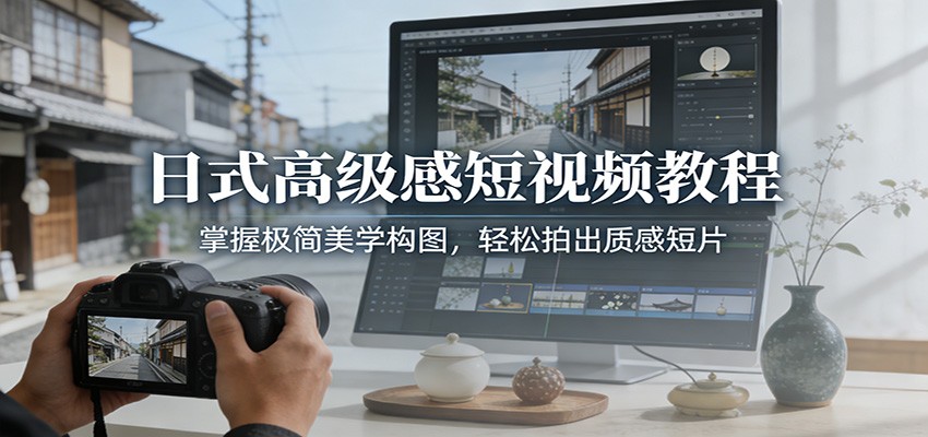 日式高级感短视频教程:掌握极简美学构图,轻松拍出质感短片_天恒副业网