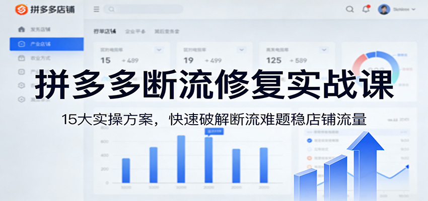 拼多多断流修复实战课：15大实操方案，快速破解断流难题稳店铺流量_天恒副业网