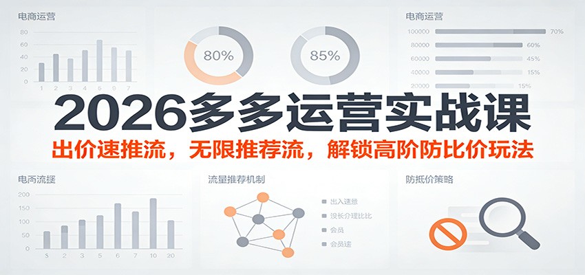 2026多多运营实战课：出价速推流，无限推荐流，解锁高阶防比价玩法（更新）_天恒副业网