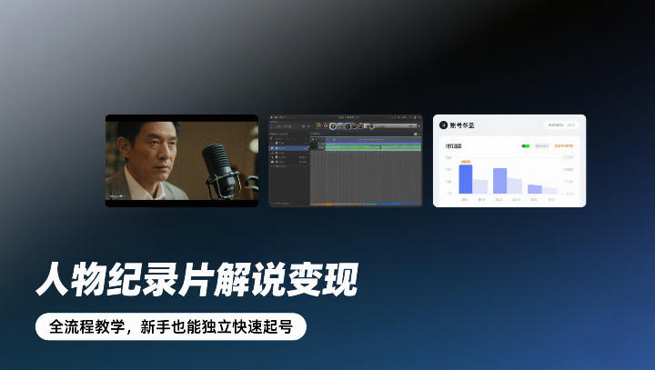 人物纪录片解说变现,全流程教学,新手也能独立快速起号_天恒副业网