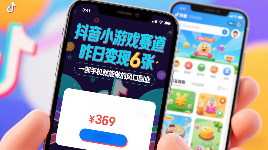 抖音小游戏赛道，昨日变现600+，零基础一部手机就能做的风口副业_天恒副业网